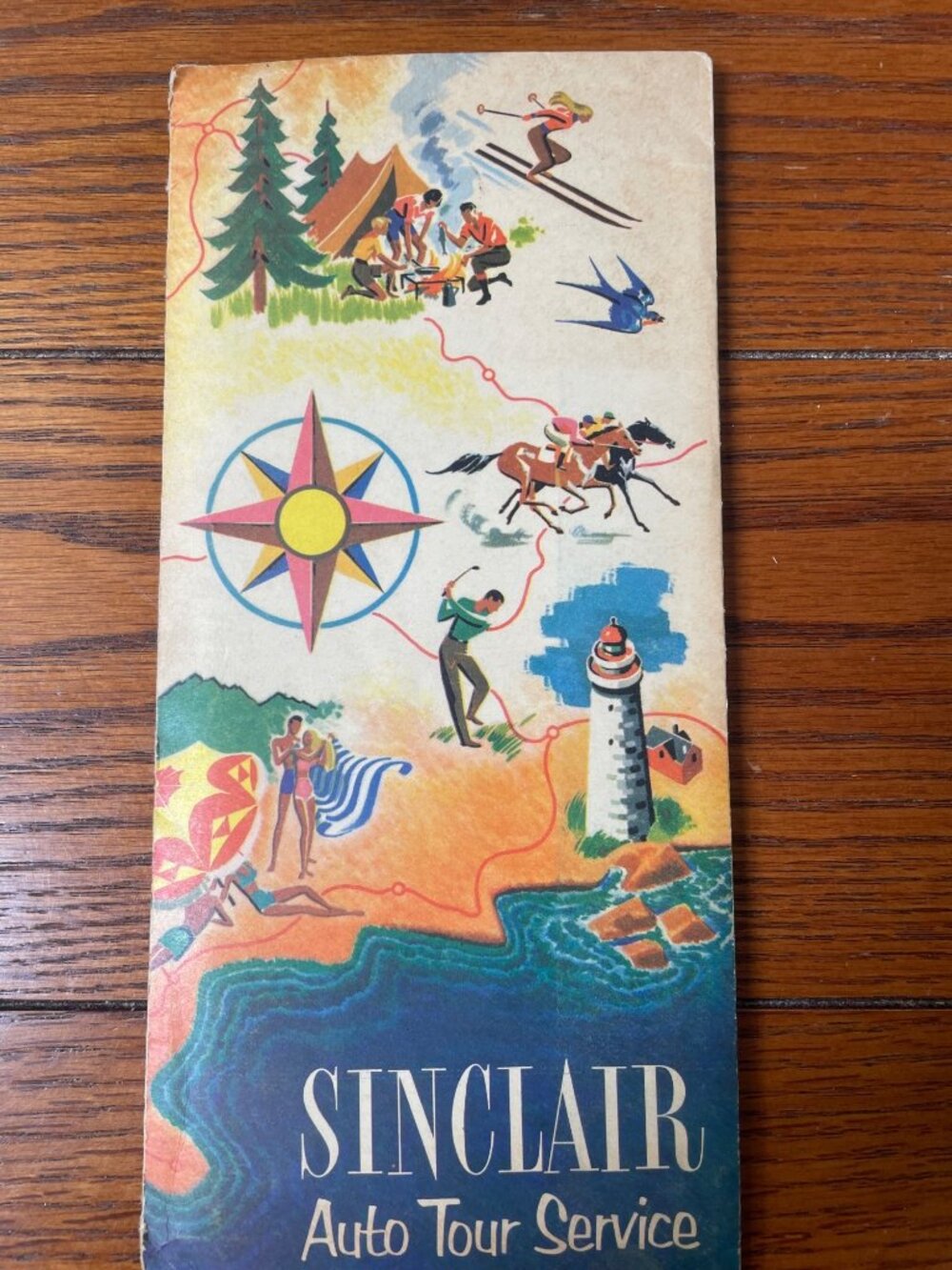 Sinclair Auto Tour Service Brochure - Vintage 1956 Map & Travel Tips Hotel